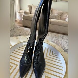 Jimmy Choo bow cut-out design Black boots Size 7 1/2